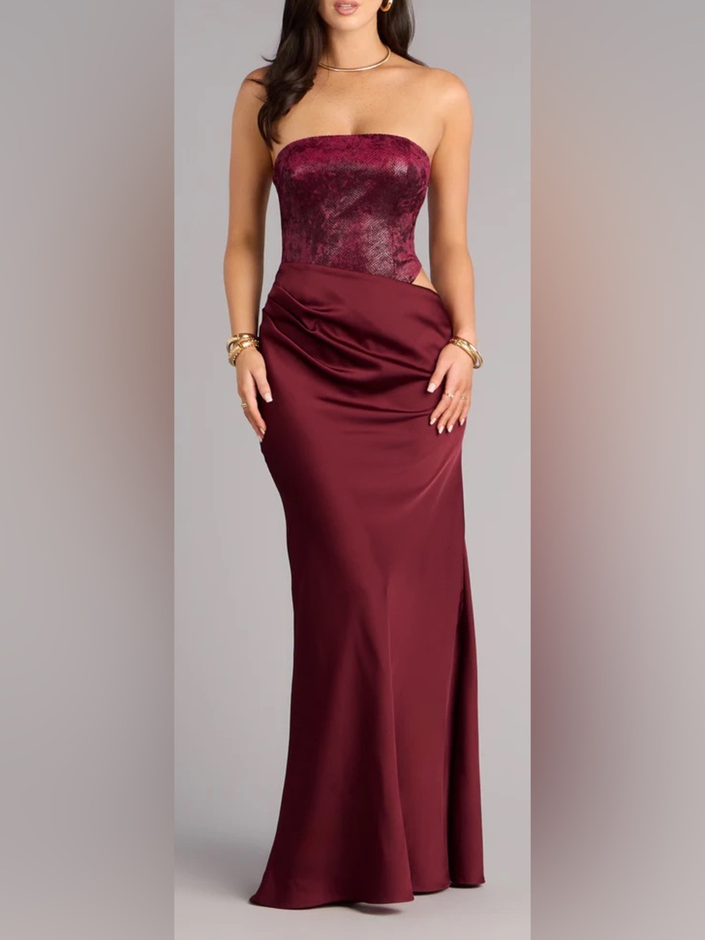 Kairi Strapless Mermaid Satin Formal Dress 💌like new